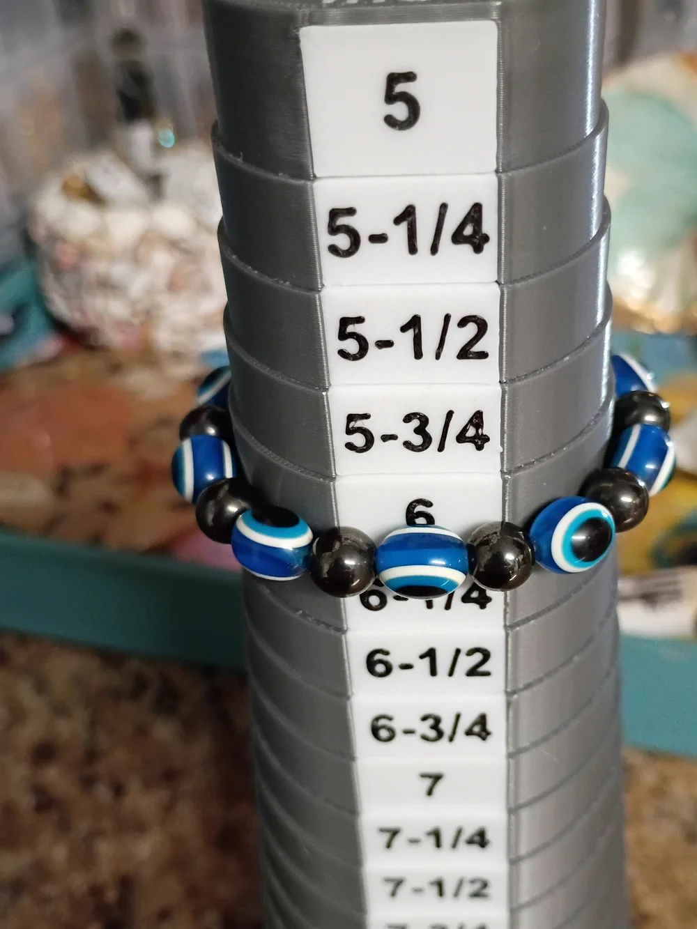 The Aegis Realm: Magnetite & Evil Eye Protection Bracelet